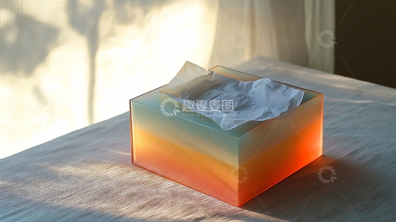 高清大图下载【趣麦麦图】彩虹渐变色纸巾盒