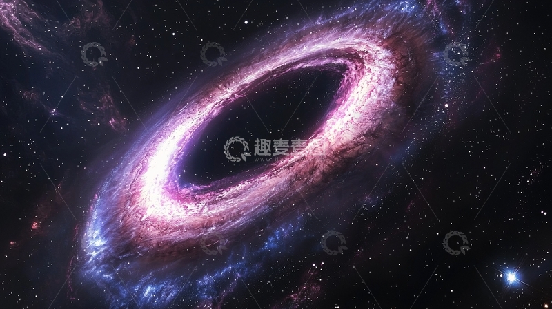 高清大图下载【趣麦麦图】宇宙黑洞周围星云环绕