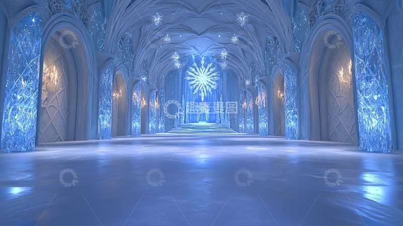 高清大图下载【趣麦麦图】冰雪城堡大厅