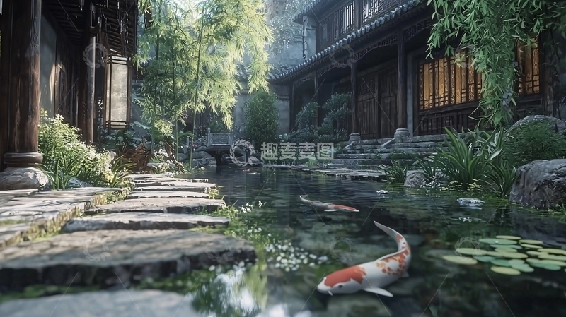 高清大图下载【趣麦麦图】日式庭院风景