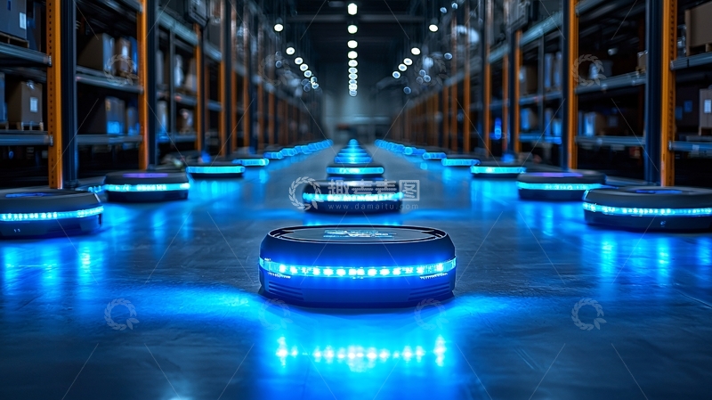 高清大图下载【趣麦麦图】自动化仓库机器人