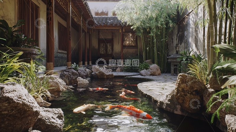 高清大图下载【趣麦麦图】中式庭院