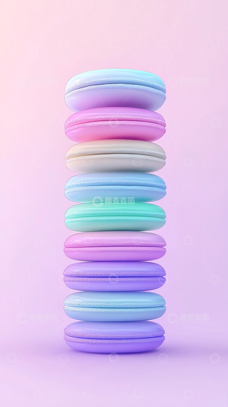 高清大图下载【趣麦麦图】彩色马卡龙堆叠