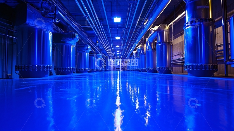 高清大图下载【趣麦麦图】蓝色未来感走廊