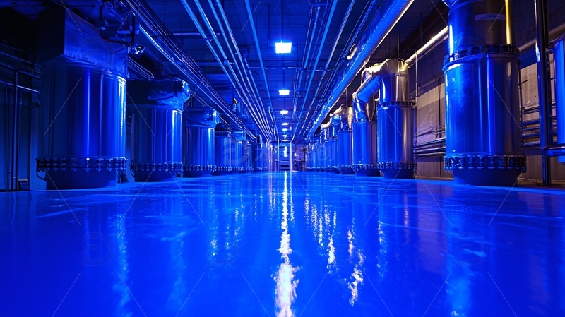 高清大图下载【趣麦麦图】蓝色未来感走廊