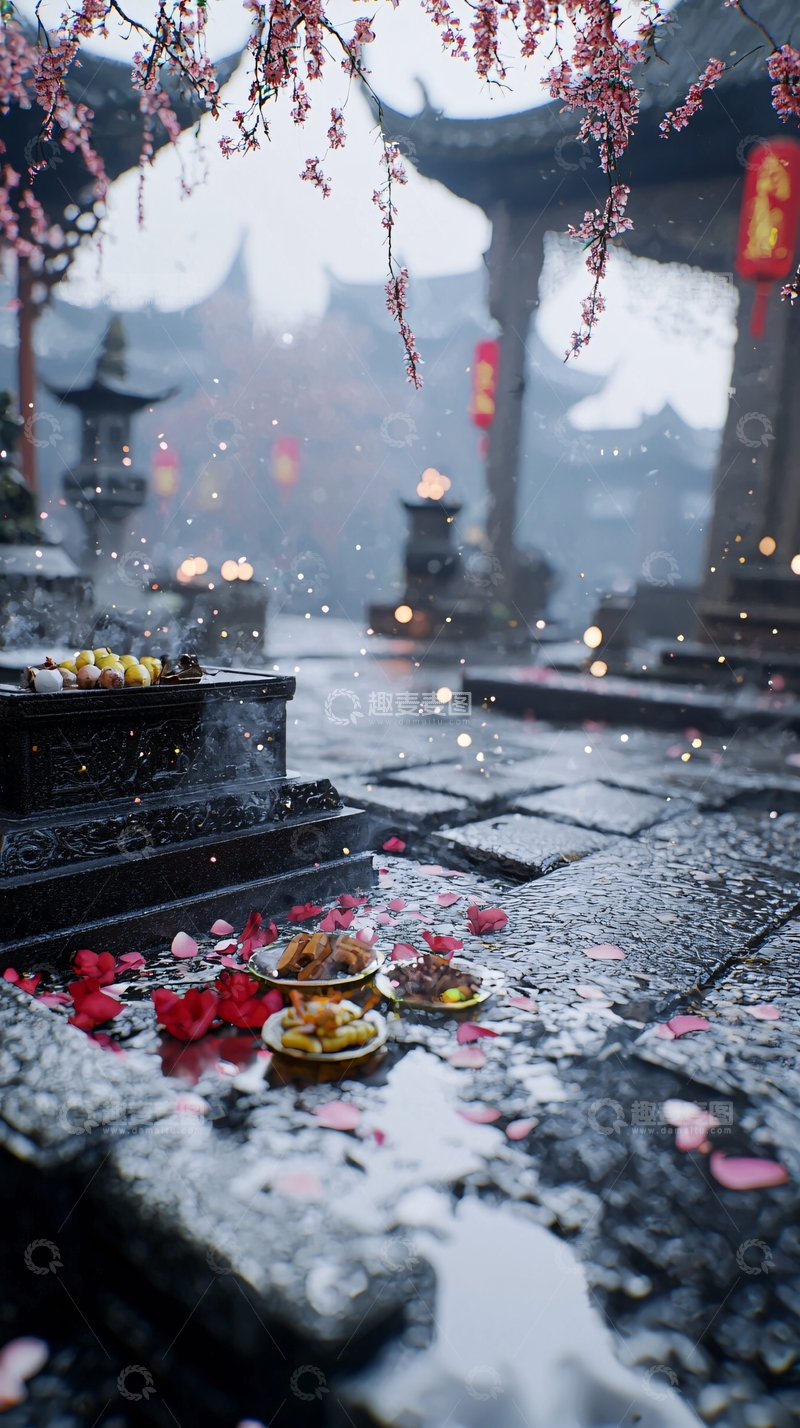 高清大图下载【趣麦麦图】水墨古风雨景