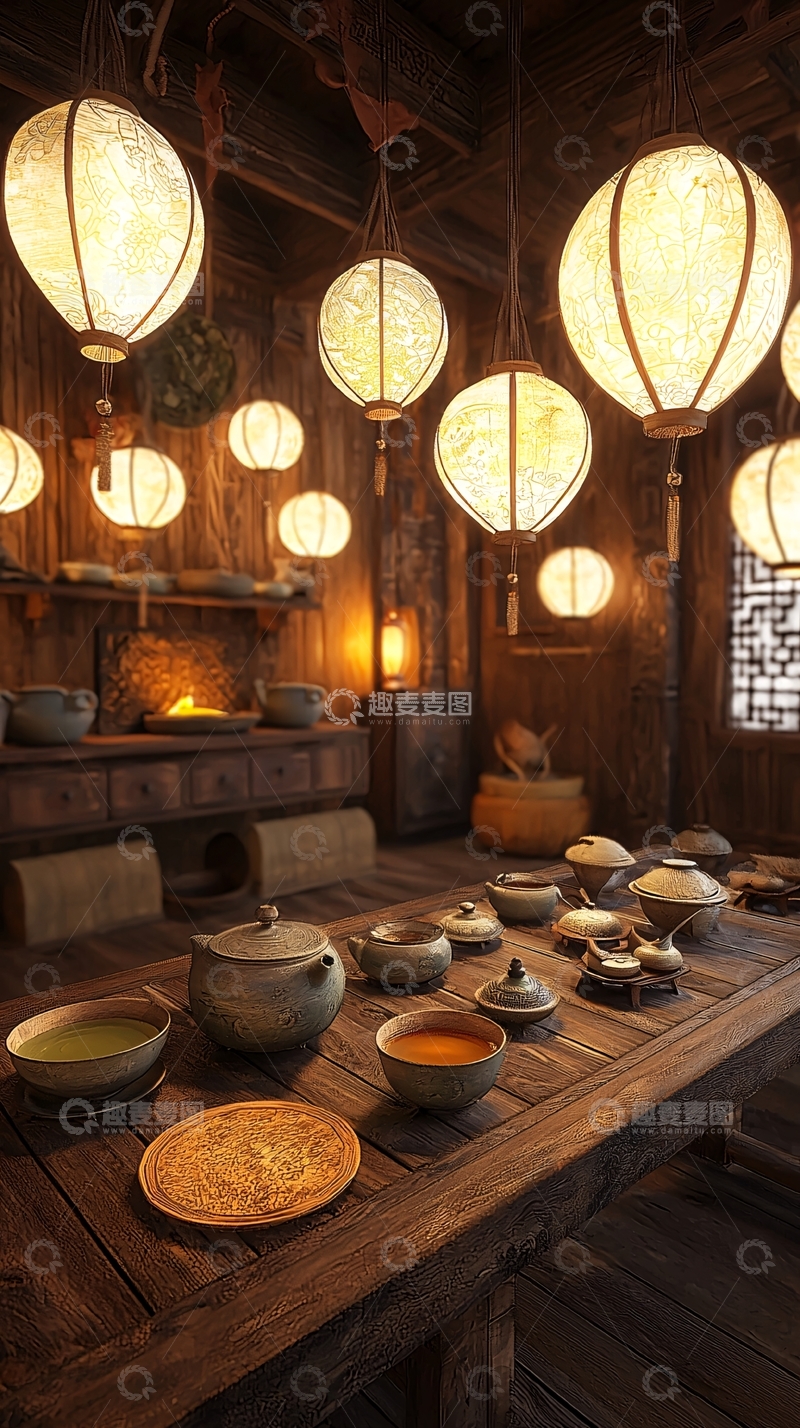 高清大图下载【趣麦麦图】中式茶室