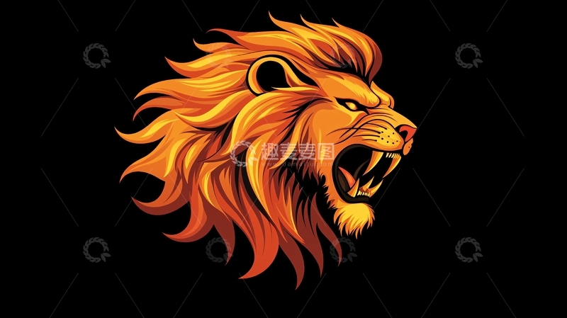 高清大图下载【趣麦麦图】火焰狮子头像