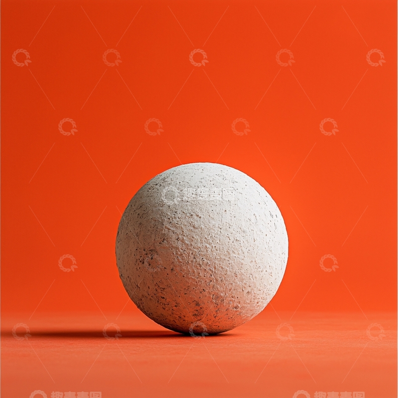 高清大图下载【趣麦麦图】橙色背景上的白色球体