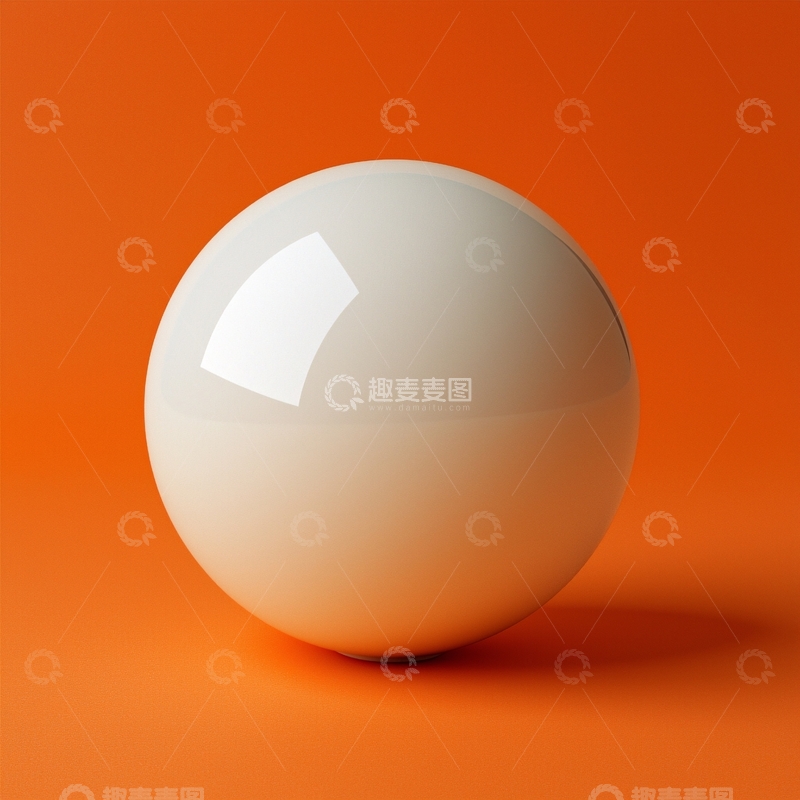 高清大图下载【趣麦麦图】橙色背景白色球体