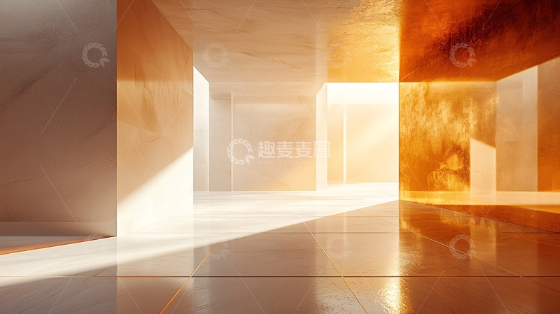 高清大图下载【趣麦麦图】光线照亮的抽象立方体空间