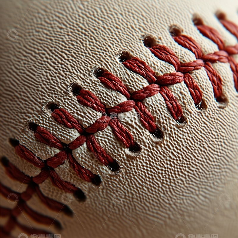 高清大图下载【趣麦麦图】棒球缝线特写