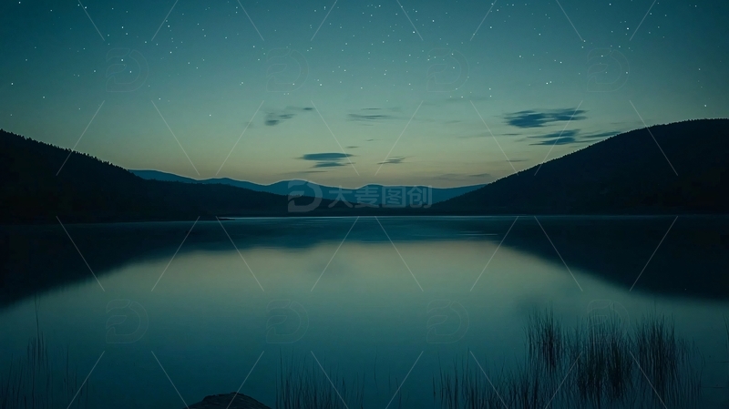 高清大图下载【趣麦麦图】宁静的湖泊山峦倒影