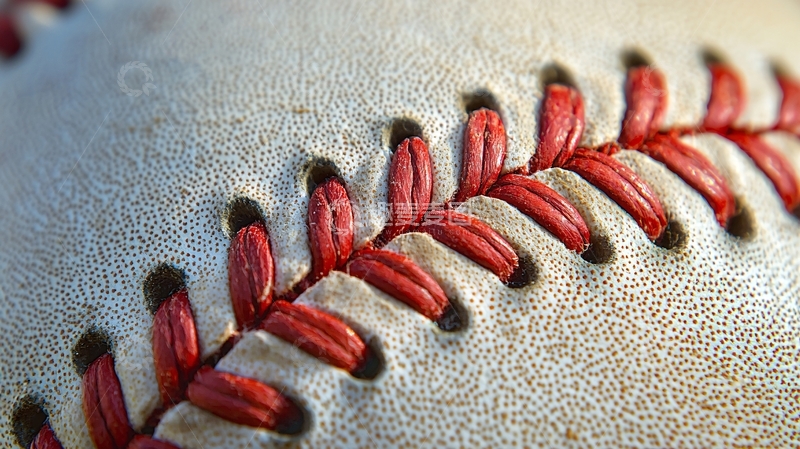 高清大图下载【趣麦麦图】棒球特写红色缝线