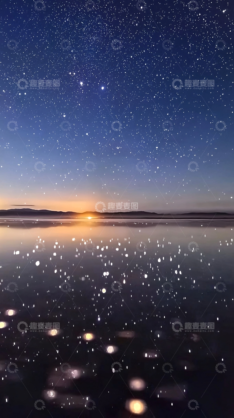 高清大图下载【趣麦麦图】星空倒影