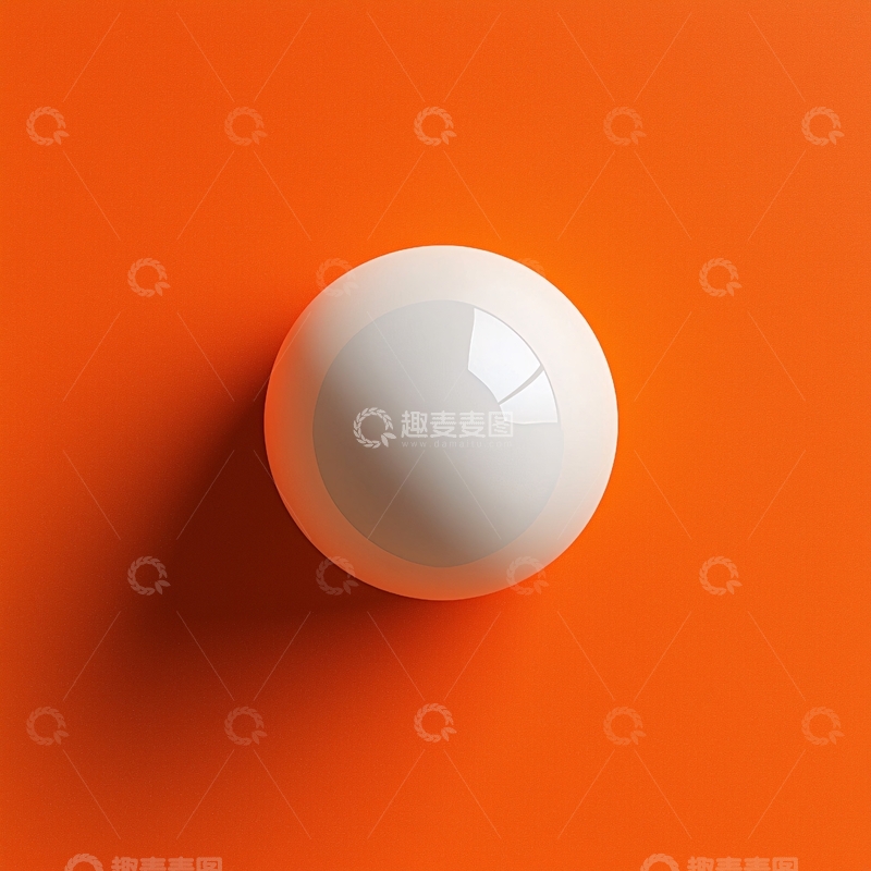 高清大图下载【趣麦麦图】白色球体在橙色背景上