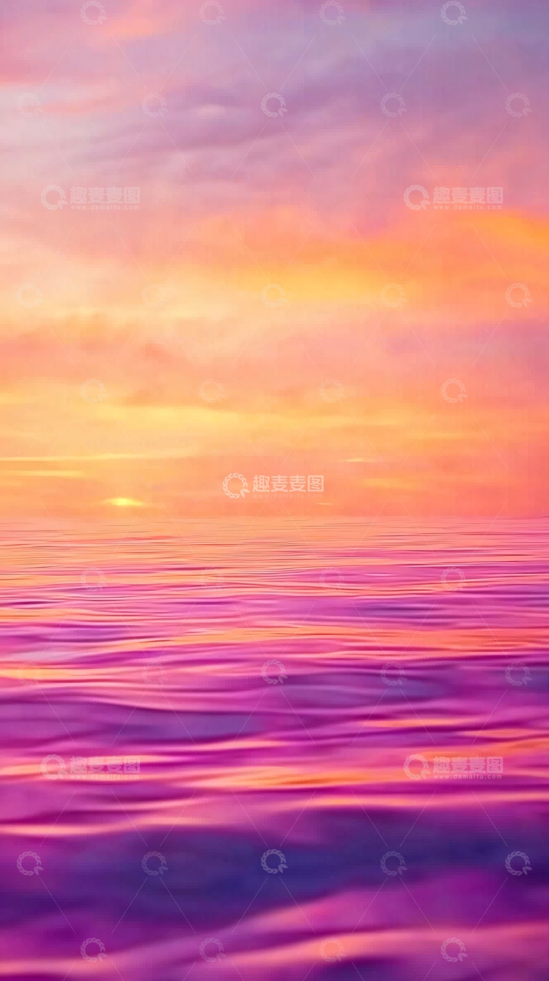 高清大图下载【趣麦麦图】梦幻般的粉色和橙色日落海景