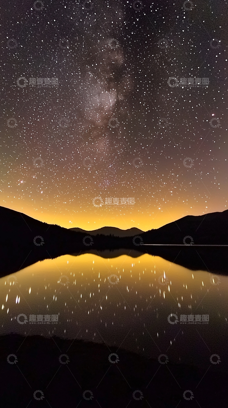 高清大图下载【趣麦麦图】星空倒影