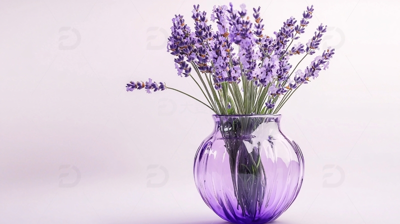 薰衣草花束玻璃花瓶