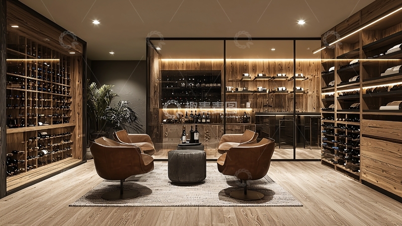 高清大图下载【趣麦麦图】现代风格的私人酒窖