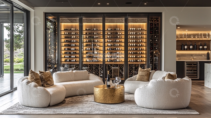 高清大图下载【趣麦麦图】现代酒窖客厅设计