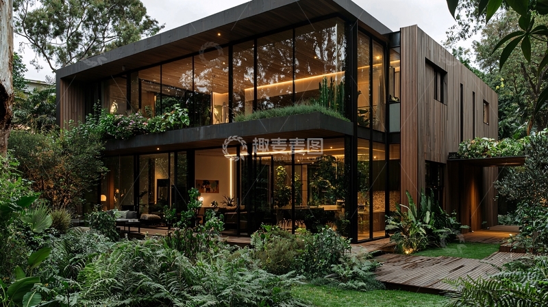 高清大图下载【趣麦麦图】现代森林别墅