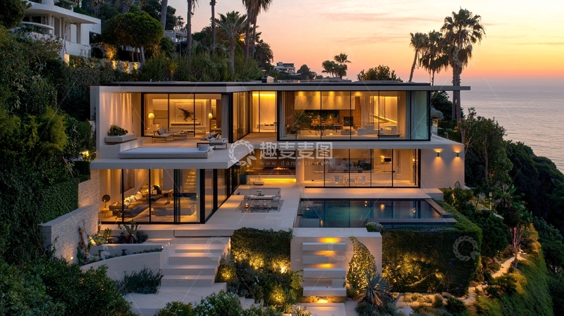 高清大图下载【趣麦麦图】现代海景别墅14