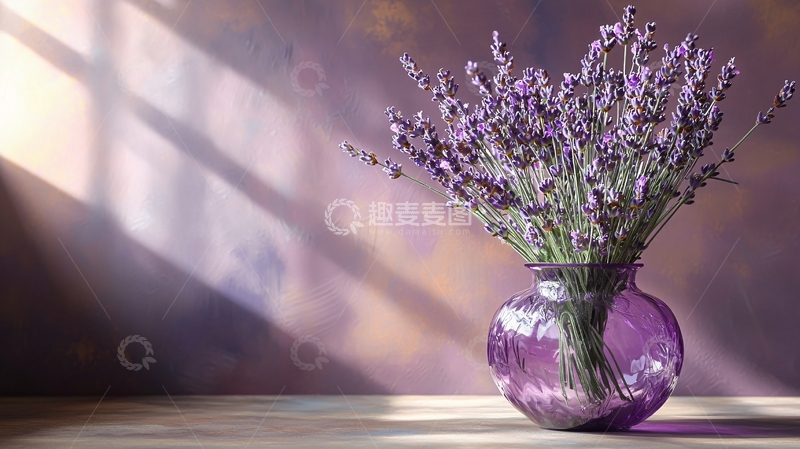 高清大图下载【趣麦麦图】光影下的薰衣草花束