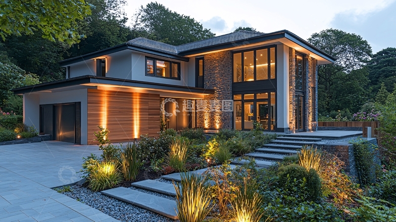 高清大图下载【趣麦麦图】现代风格别墅夜景