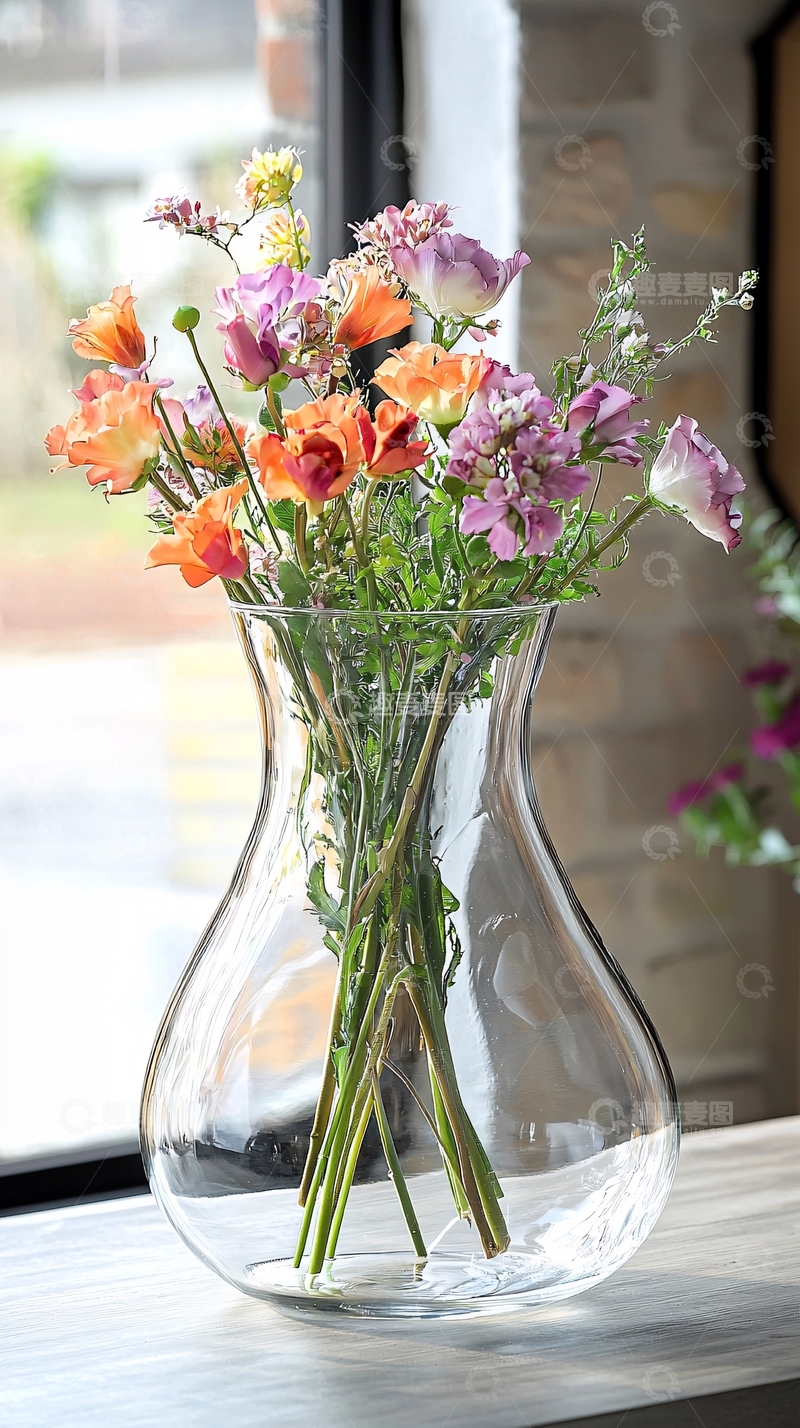 高清大图下载【趣麦麦图】透明玻璃花瓶