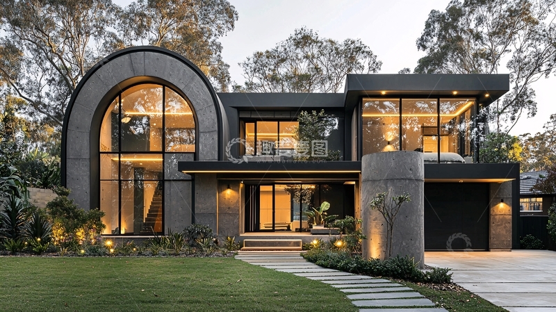 高清大图下载【趣麦麦图】现代住宅拱形窗