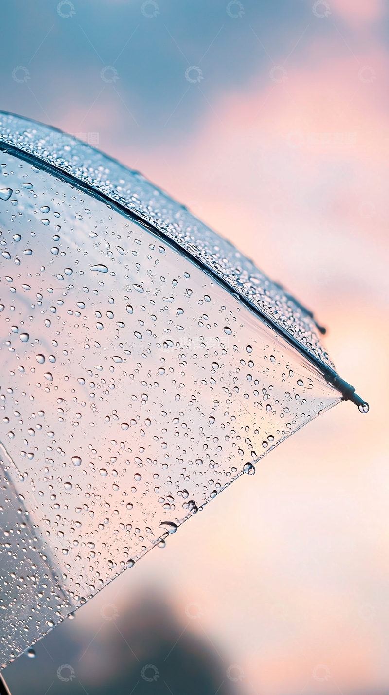 高清大图下载【趣麦麦图】透明雨伞雨滴
