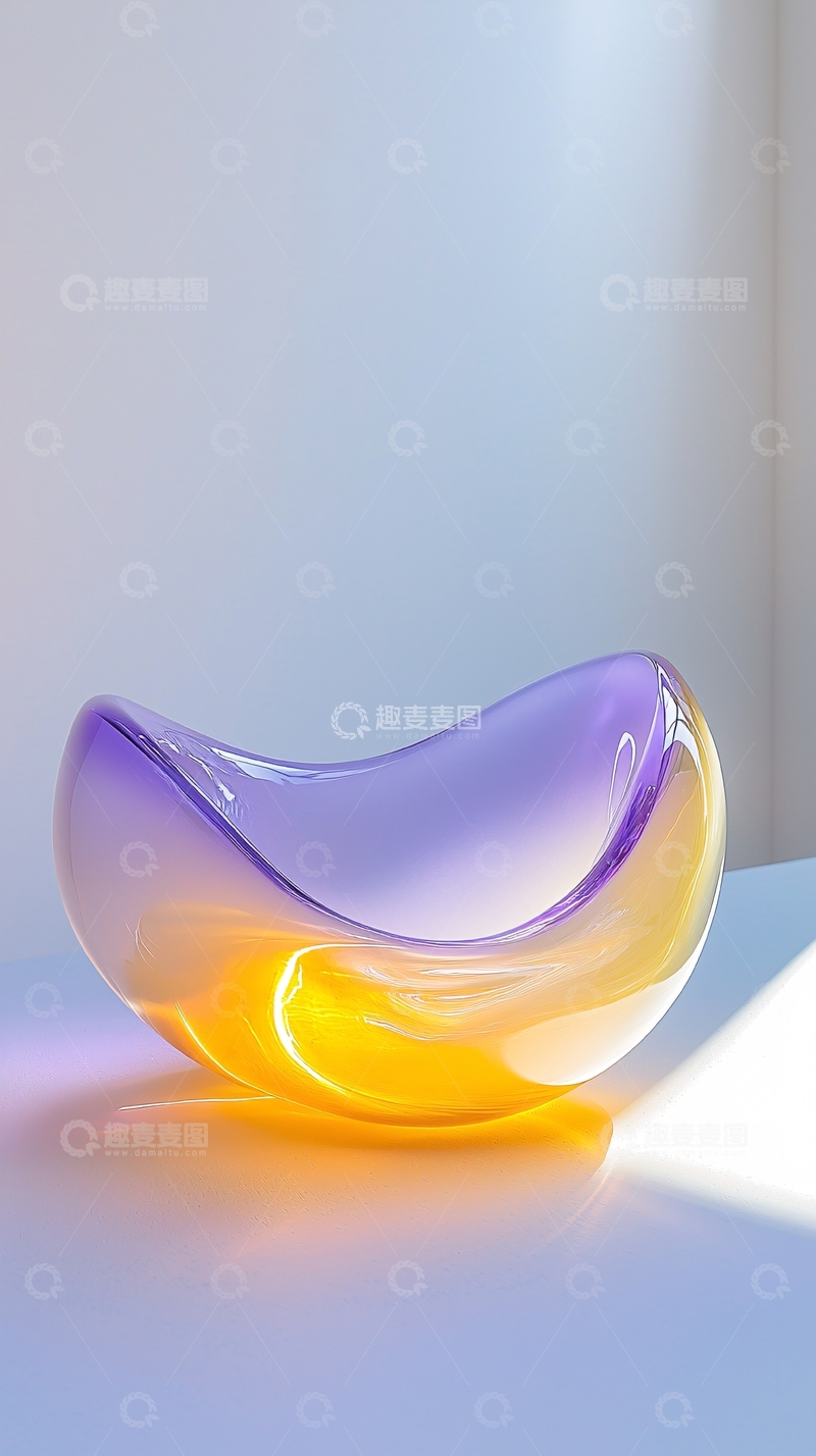 高清大图下载【趣麦麦图】紫色渐变玻璃碗