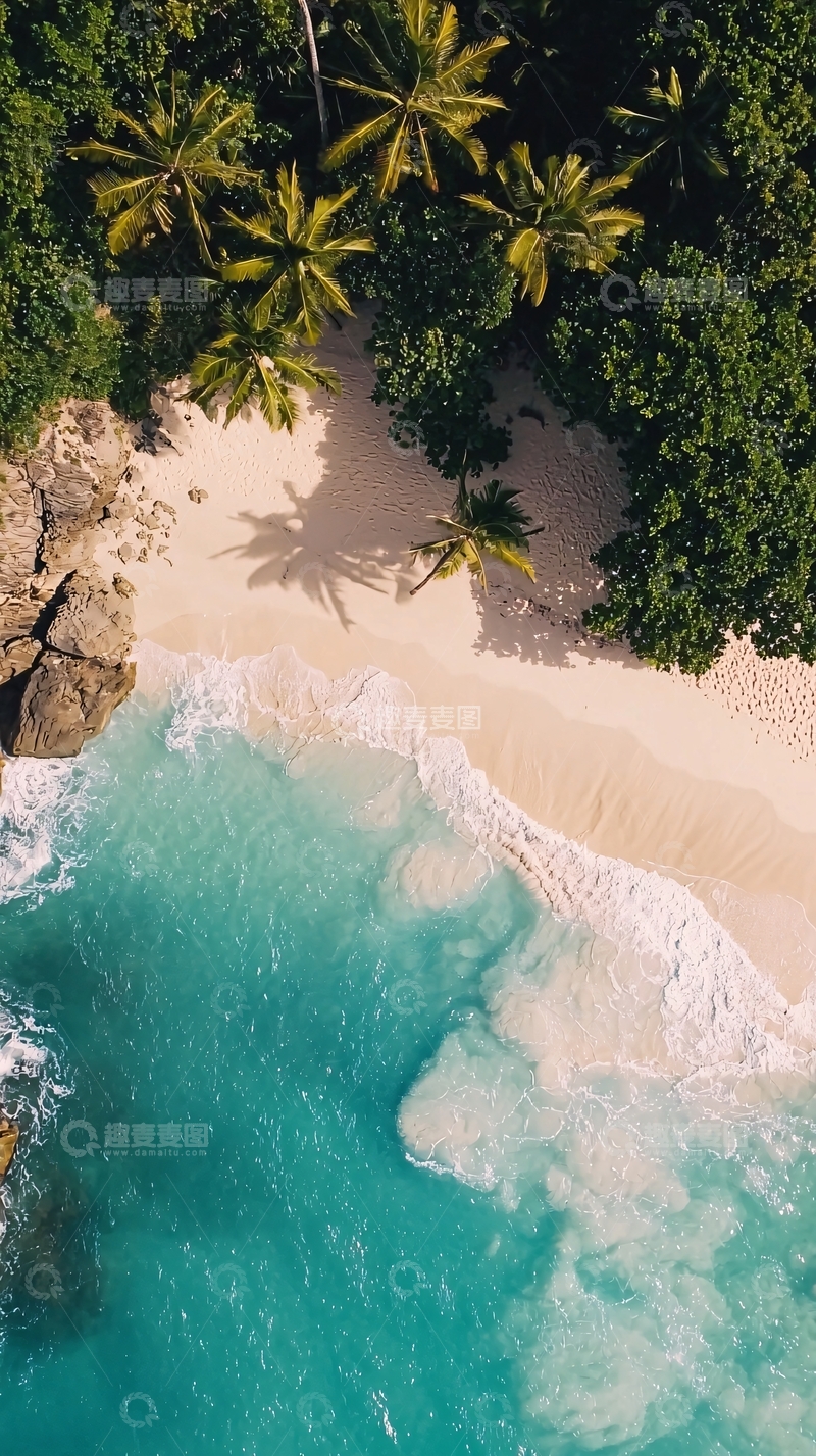 高清大图下载【趣麦麦图】俯瞰热带海滩