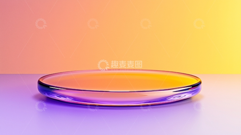高清大图下载【趣麦麦图】渐变色玻璃圆形底座