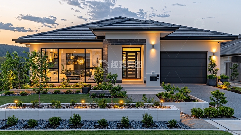 高清大图下载【趣麦麦图】现代简约别墅外观6