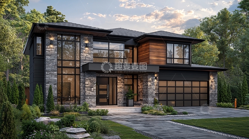 高清大图下载【趣麦麦图】现代风格住宅外观1