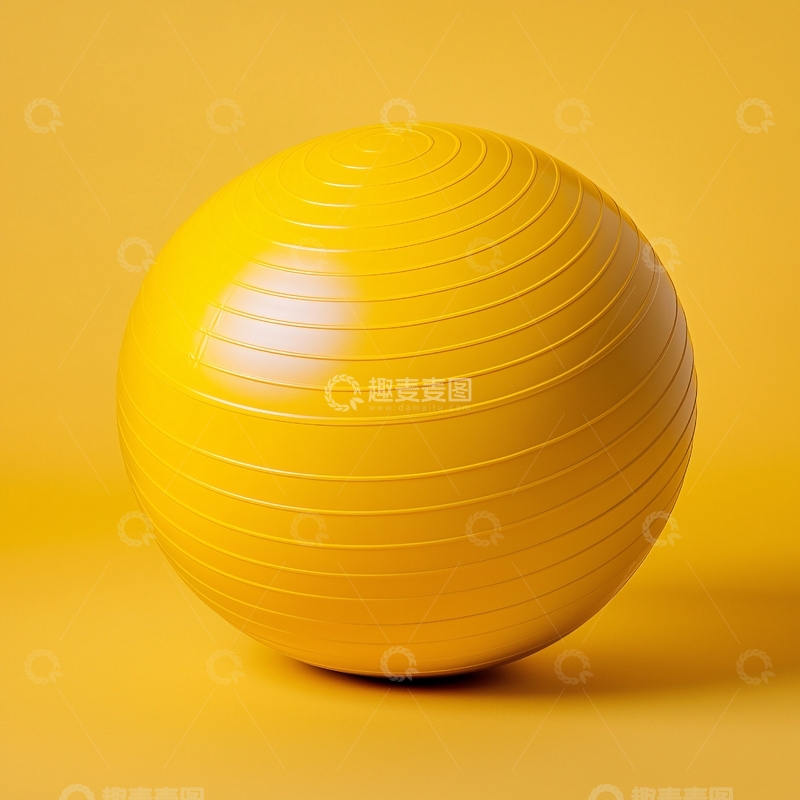 高清大图下载【趣麦麦图】黄色背景下的健身球