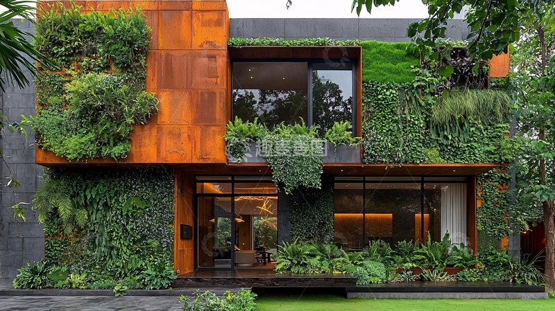 高清大图下载【趣麦麦图】绿植墙别墅