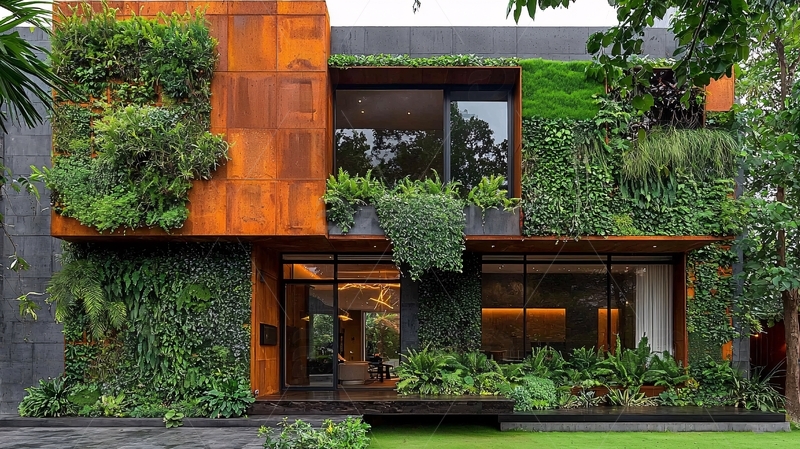 高清大图下载【趣麦麦图】绿植墙别墅