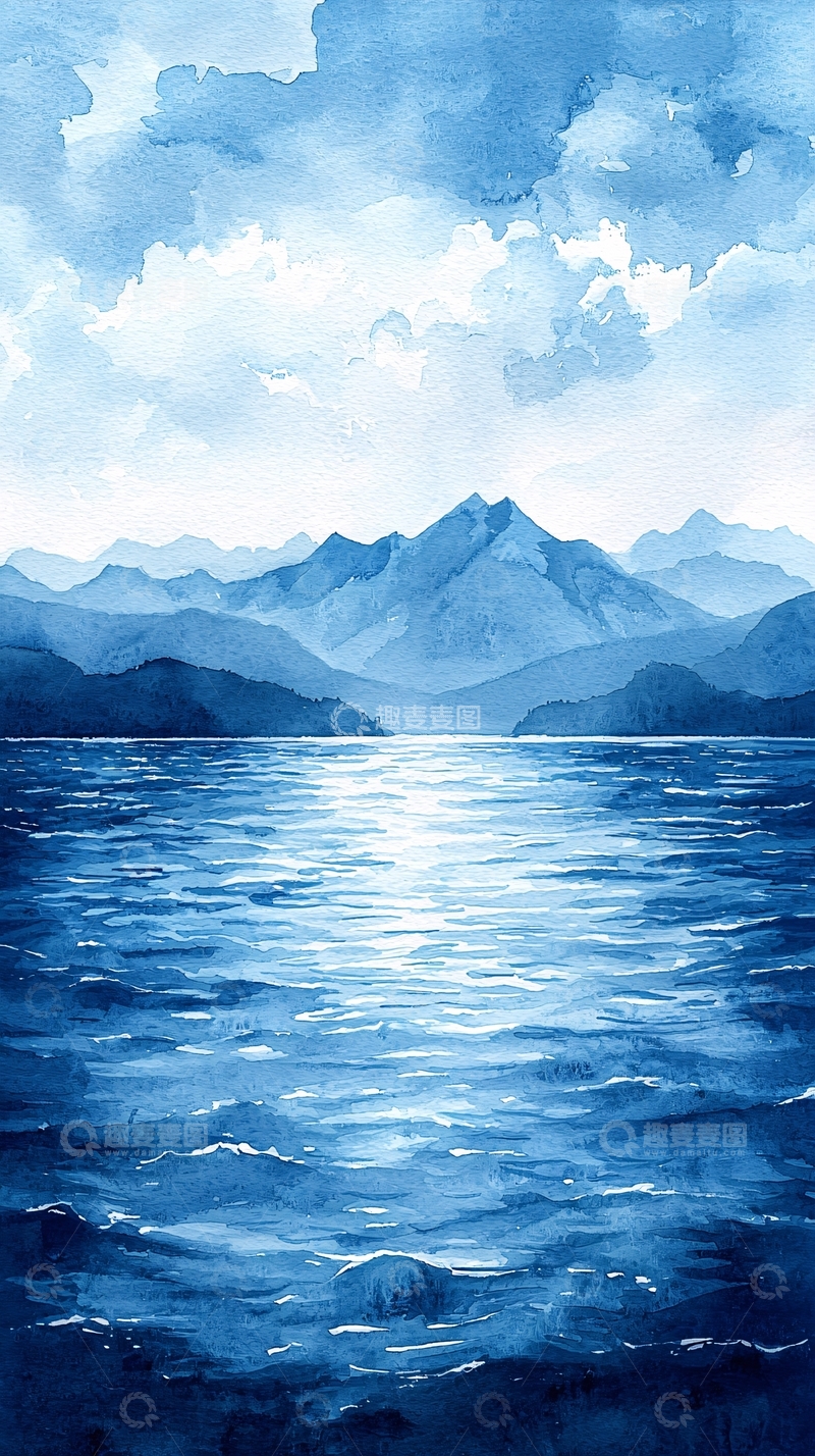 高清大图下载【趣麦麦图】水彩山水