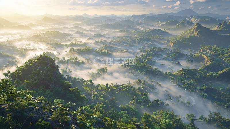 高清大图下载【趣麦麦图】云海山峦