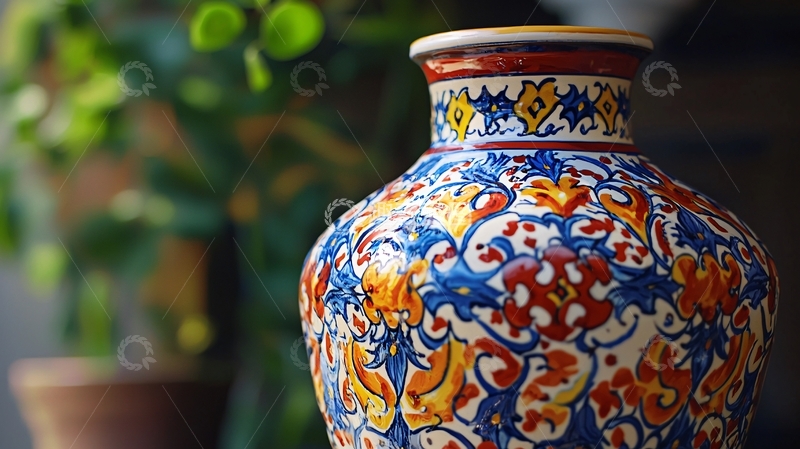 高清大图下载【趣麦麦图】-彩绘陶瓷花瓶