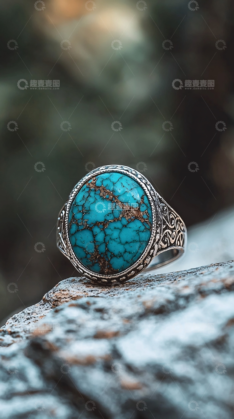 高清大图下载【趣麦麦图】复古青金石男士戒指