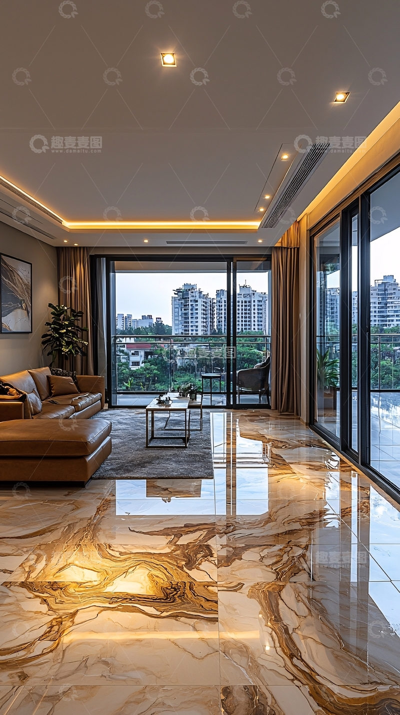 高清大图下载【趣麦麦图】现代轻奢公寓客厅