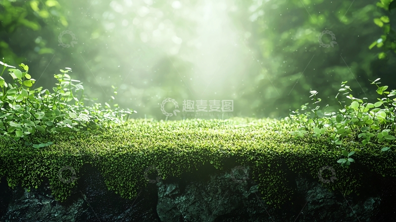 高清大图下载【趣麦麦图】绿意盎然的森林草地