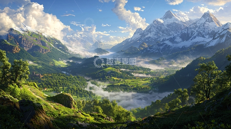 高清大图下载【趣麦麦图】山峦叠嶂的壮丽景色