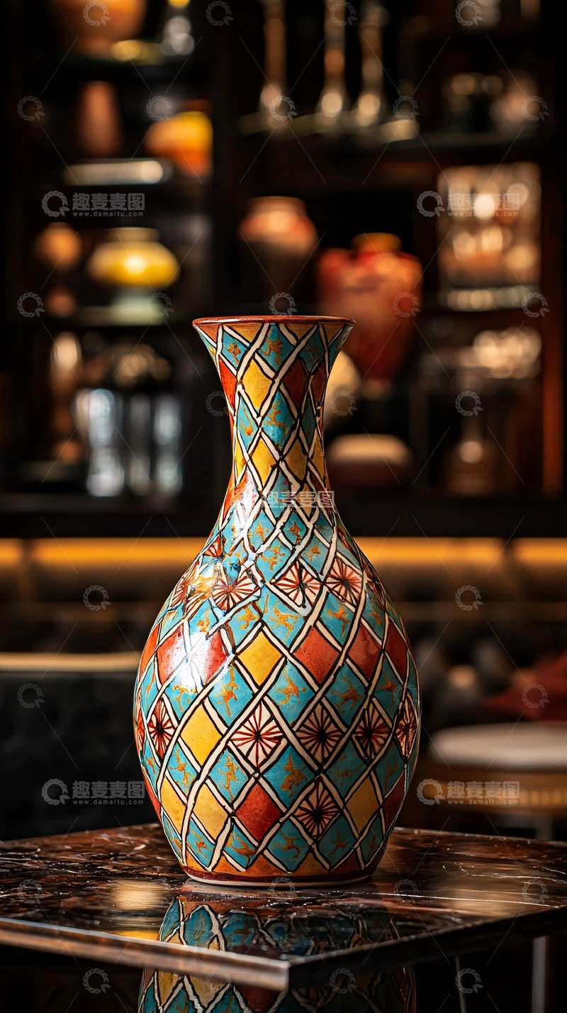 高清大图下载【趣麦麦图】-彩色陶瓷花瓶