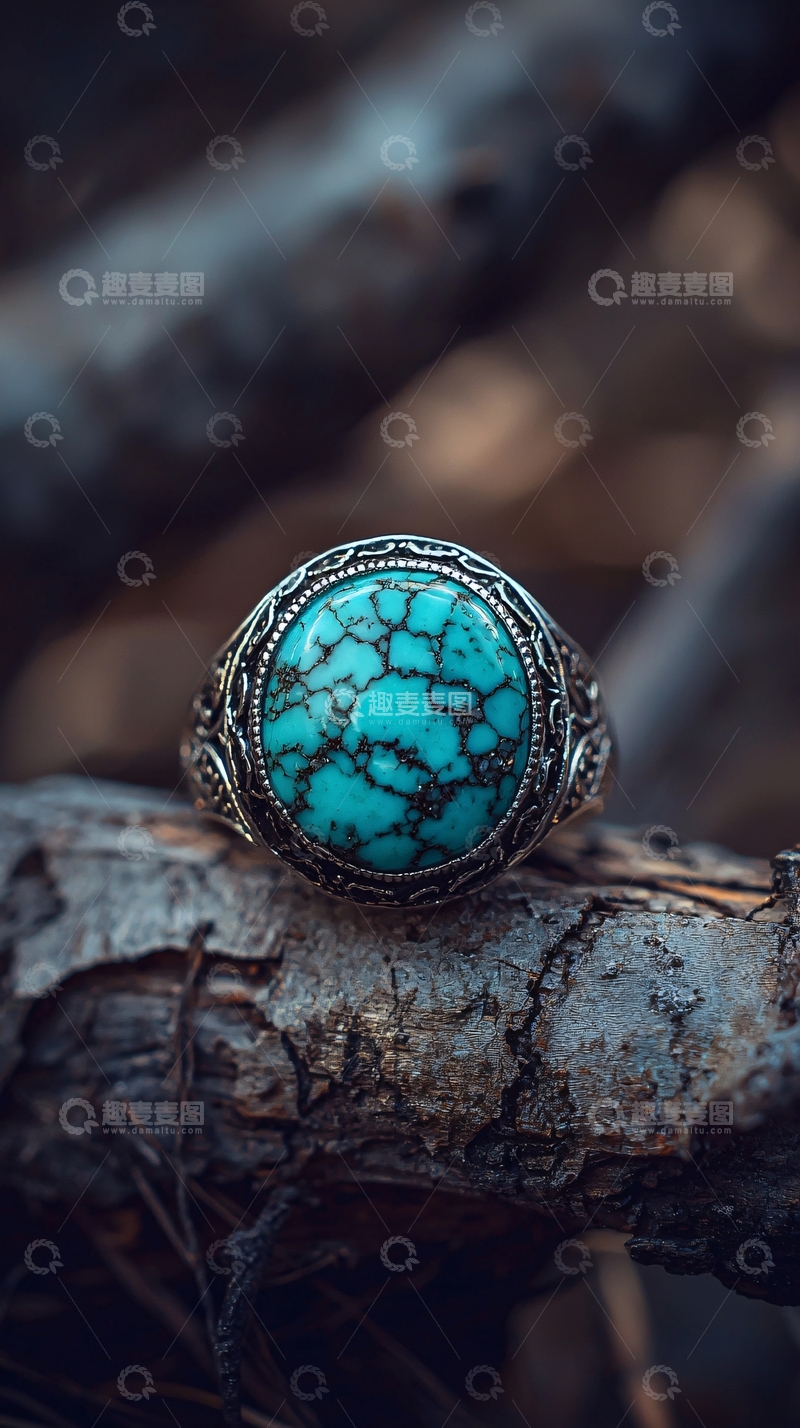 高清大图下载【趣麦麦图】复古青金石男士戒指