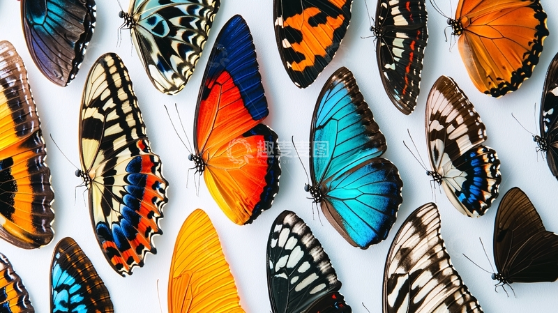 高清大图下载【趣麦麦图】彩色蝴蝶翅膀特写